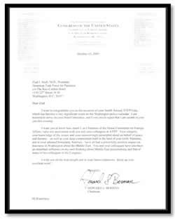 Letter from Representative Berman