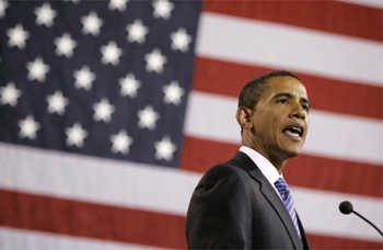 Obama with flag